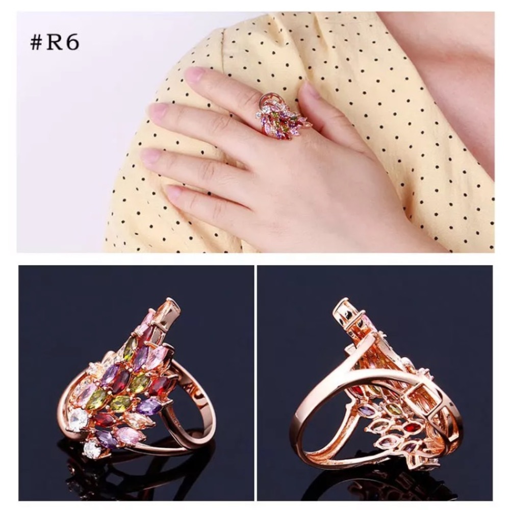 Multicolor Gemstone Ring Size 7 - image 2